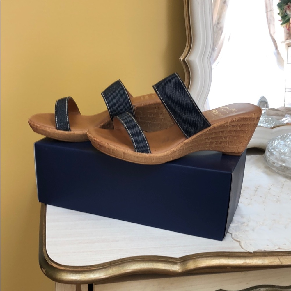 Stylish Denim Wedge Sandals